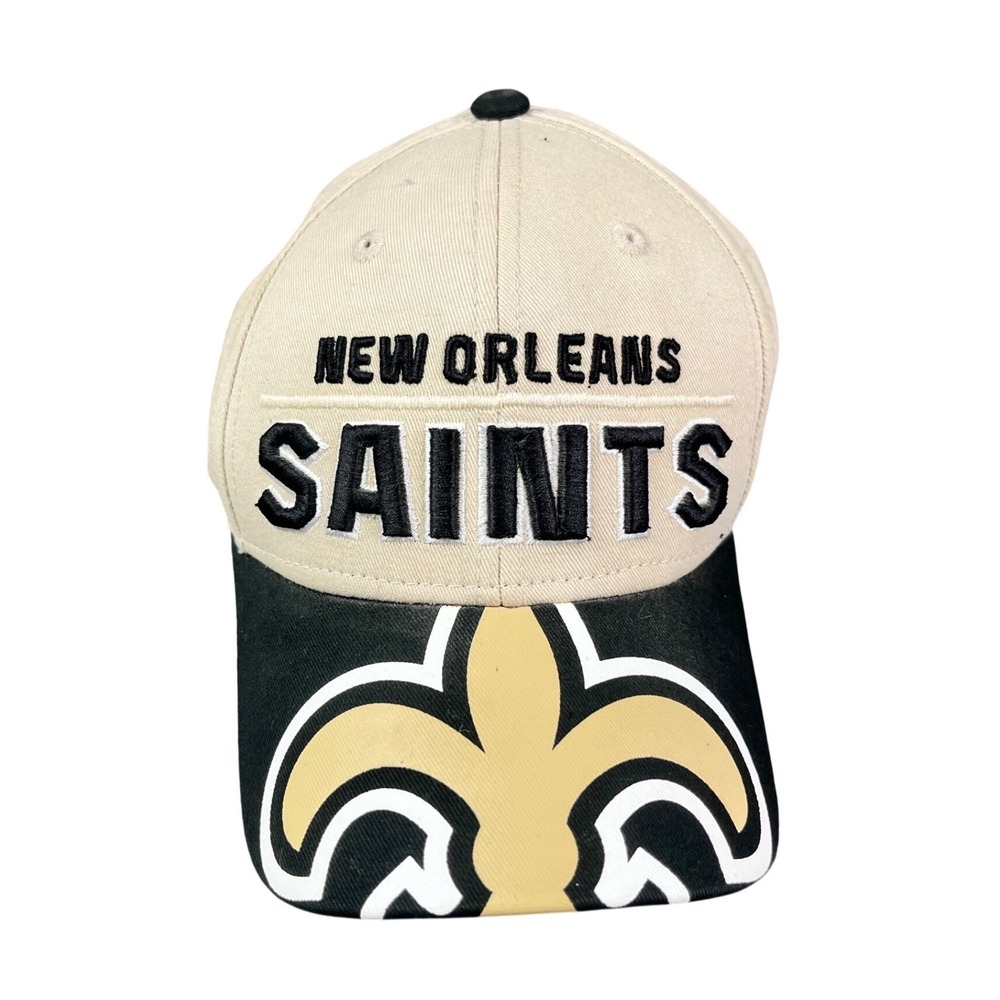 NFL Team Apparel New Orleans Saints Youth Snapback Hat Tan Black Fleur De Lis